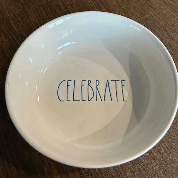 Rae Dunn Celebrate Ceramic Bowl with Red and Blue Stars - Picture 2 of 5